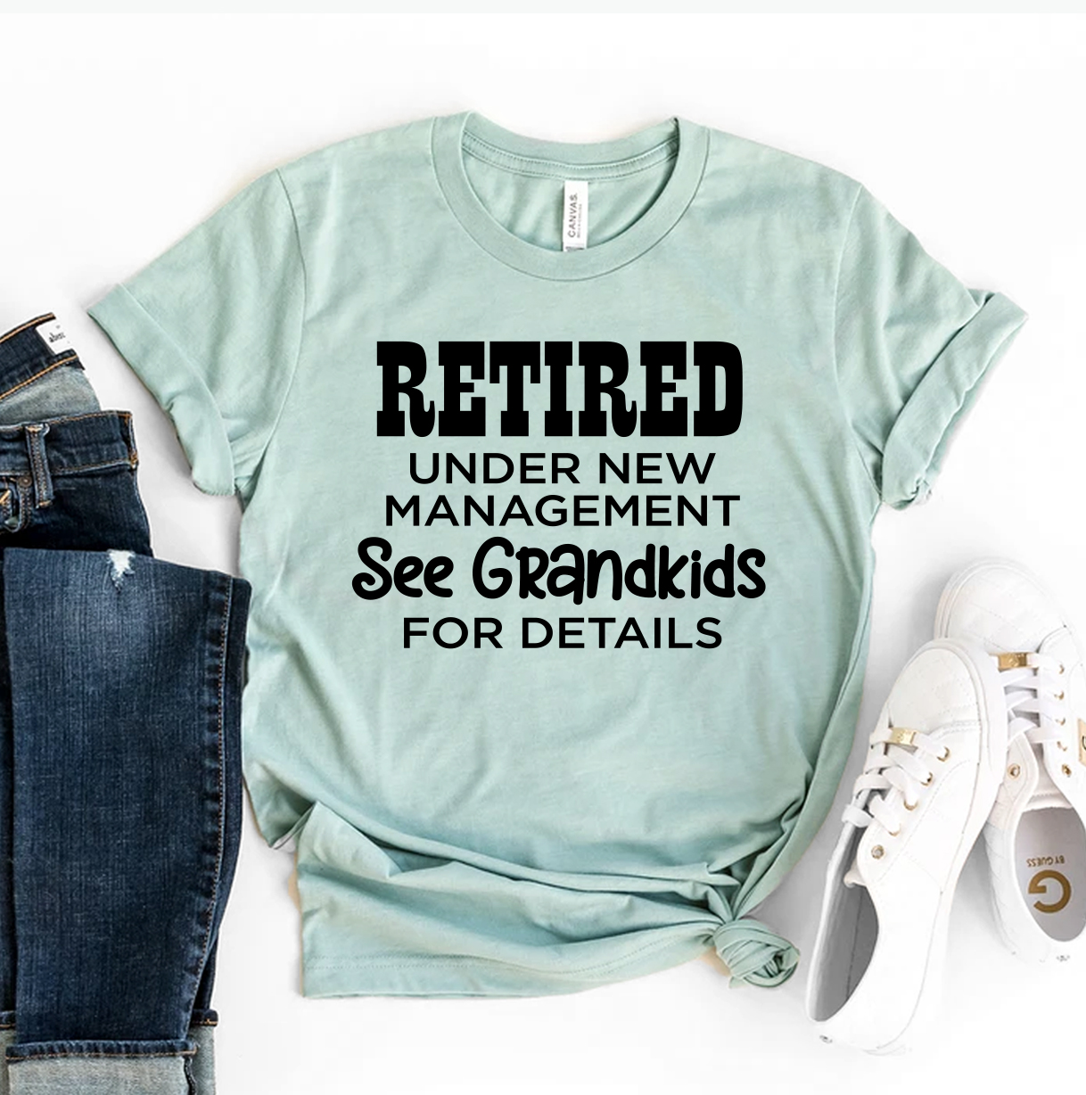 Retired Under New Management T-shirt made of premium ring spun cotton with a soft feel and high-quality flex print design.