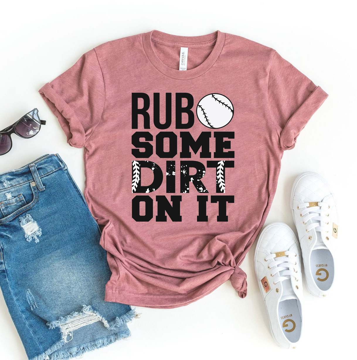 Rub Some Dirt On It T-shirt made from premium ring spun cotton, featuring a soft textile flex print design.