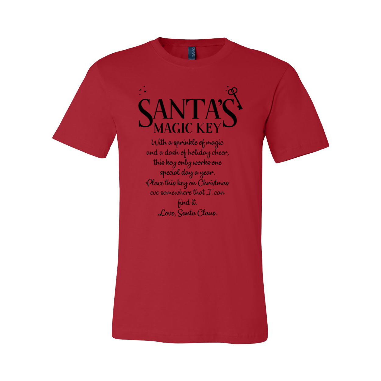 A festive Santa Shirt made from soft ring spun cotton, featuring a classic crew neck and available in multiple colors.