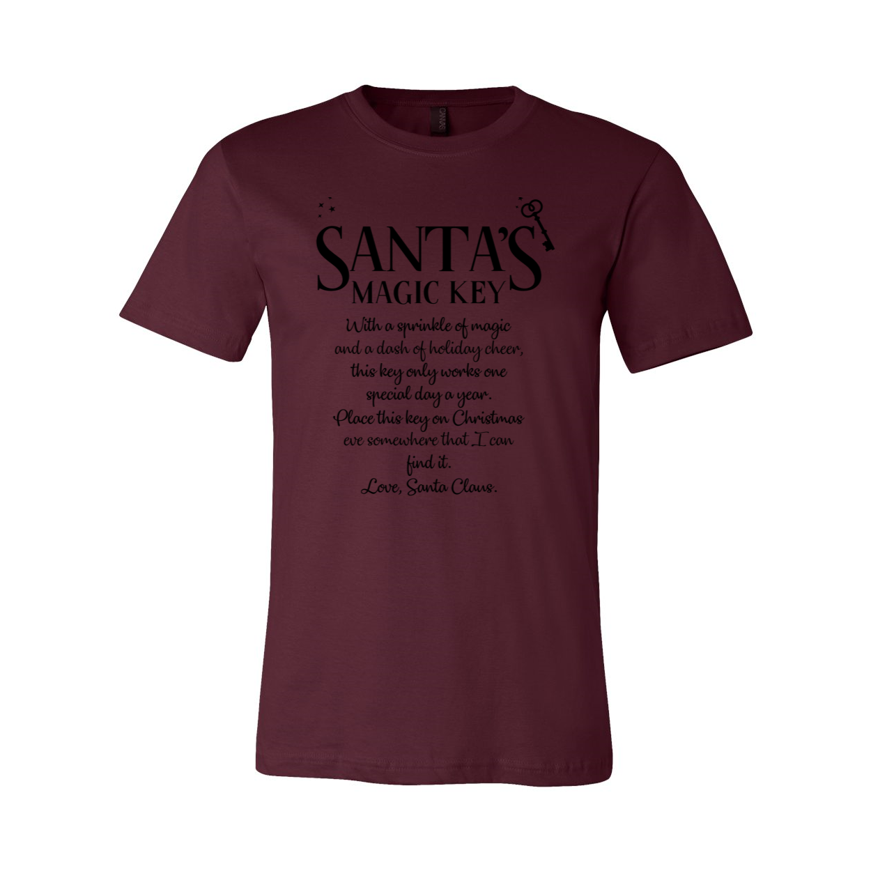 A festive Santa Shirt made from soft ring spun cotton, featuring a classic crew neck and available in multiple colors.