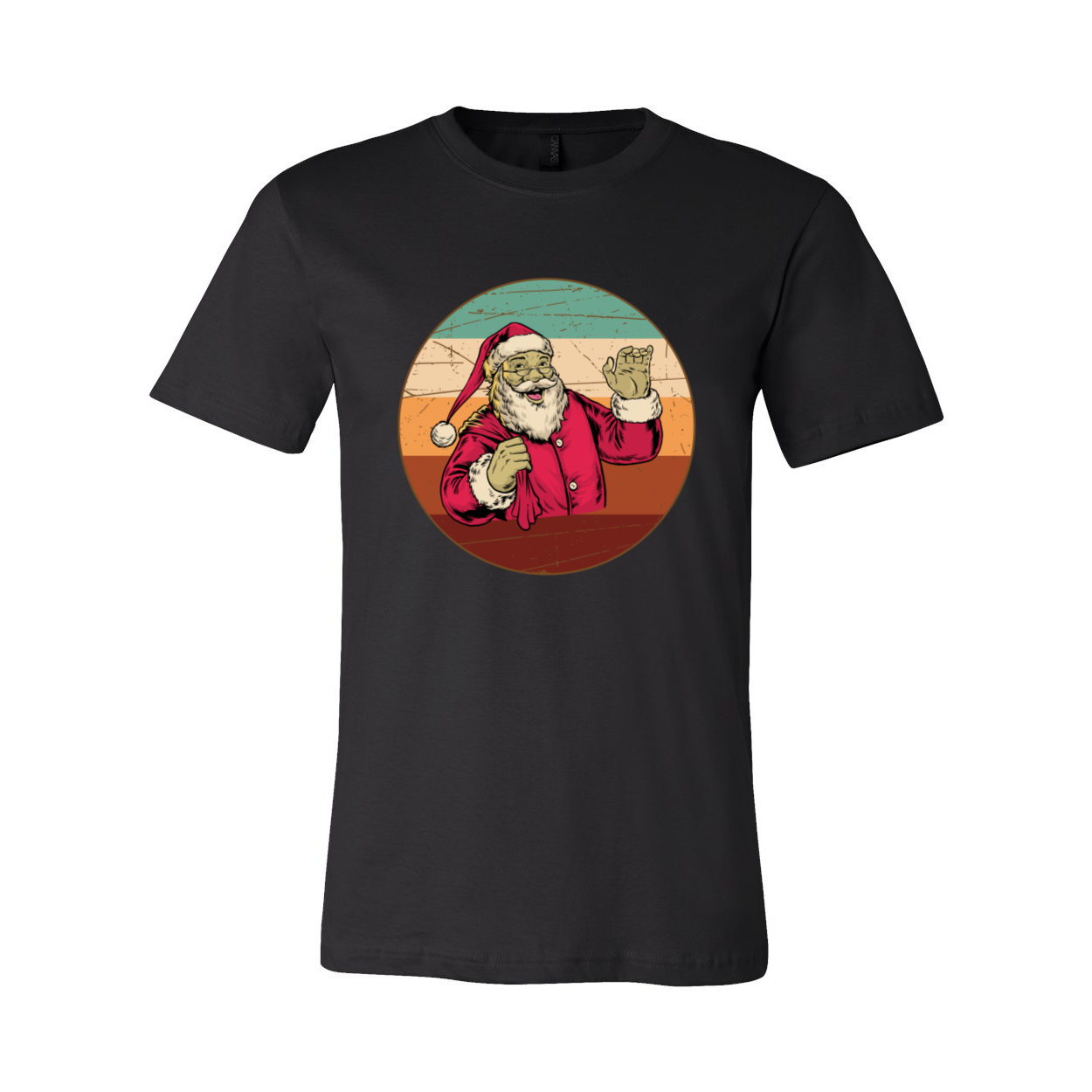 A vibrant Santa Shirt made from soft ring spun cotton, featuring a classic crew neck and short sleeves, available in multiple colors.