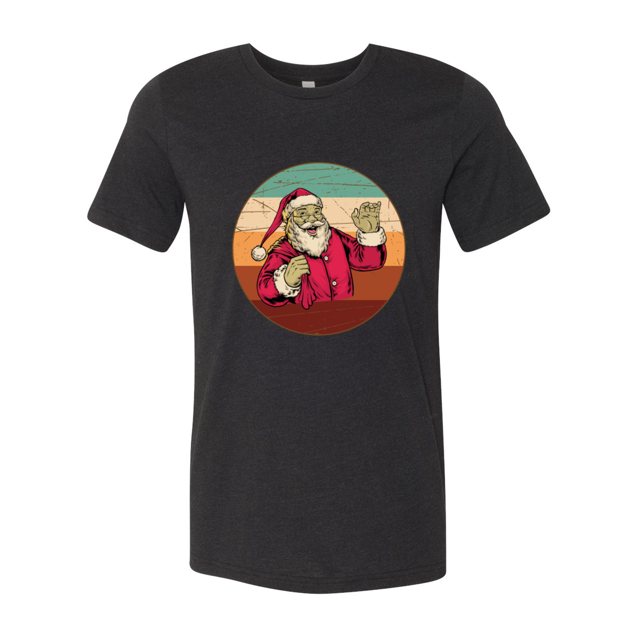 A vibrant Santa Shirt made from soft ring spun cotton, featuring a classic crew neck and short sleeves, available in multiple colors.