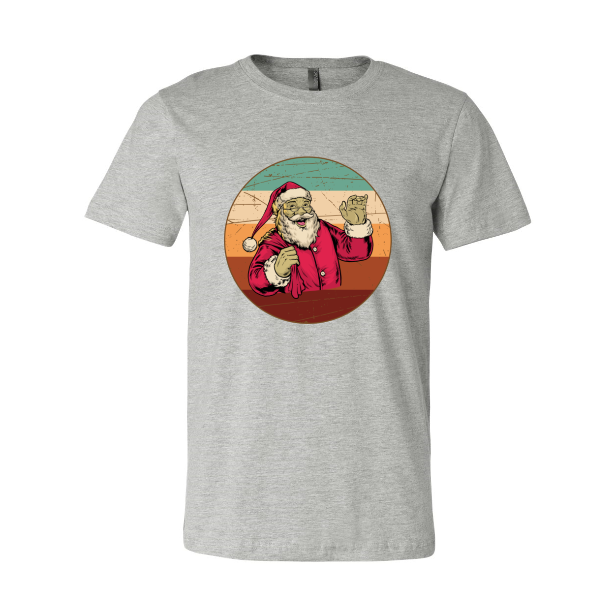 A vibrant Santa Shirt made from soft ring spun cotton, featuring a classic crew neck and short sleeves, available in multiple colors.