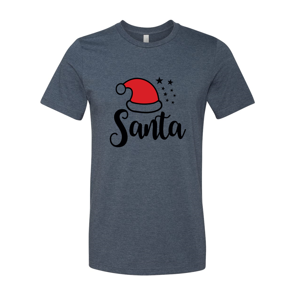 A festive Santa Shirt made from soft ring spun cotton, featuring a classic crew neck and available in multiple colors and sizes.