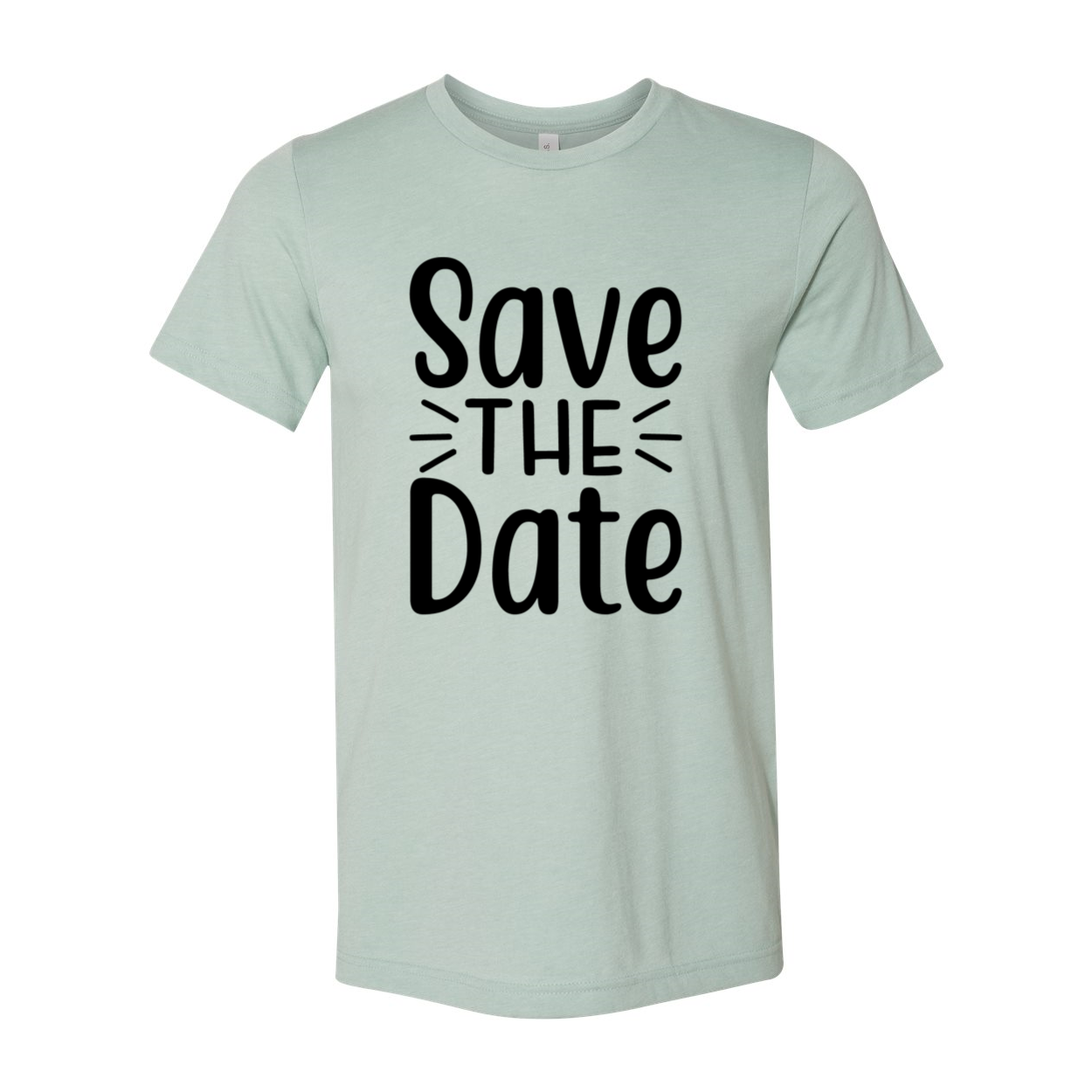 A stylish unisex Save The Date Shirt in various colors, showcasing its soft fabric and modern design.