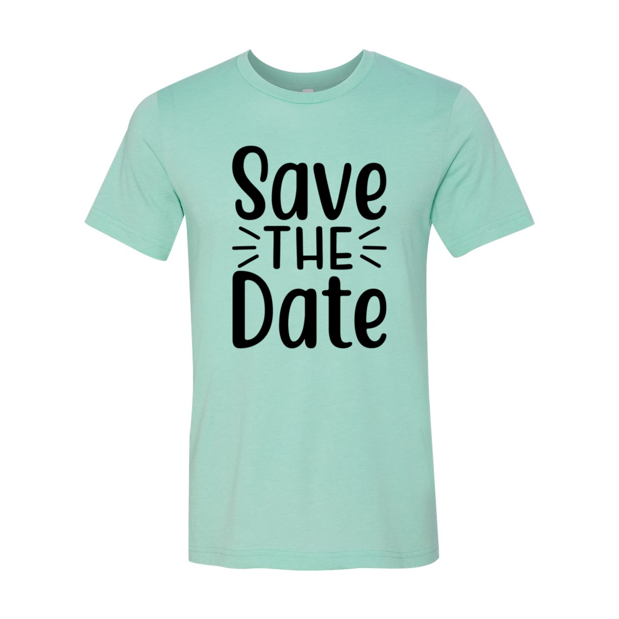 A stylish unisex Save The Date Shirt in various colors, showcasing its soft fabric and modern design.