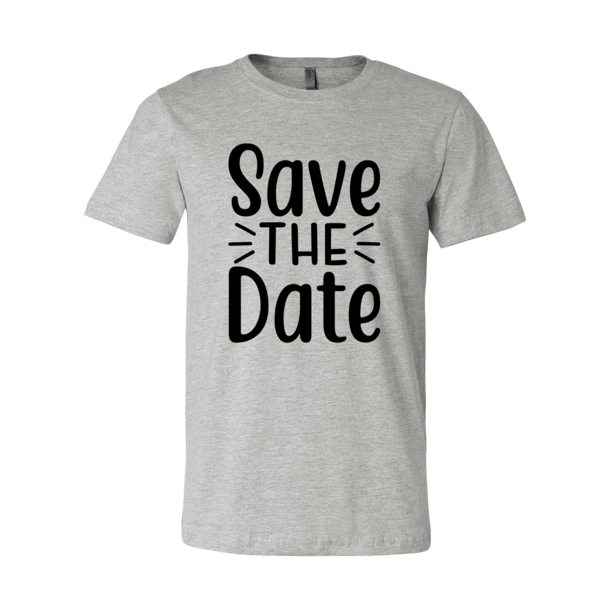 A stylish unisex Save The Date Shirt in various colors, showcasing its soft fabric and modern design.