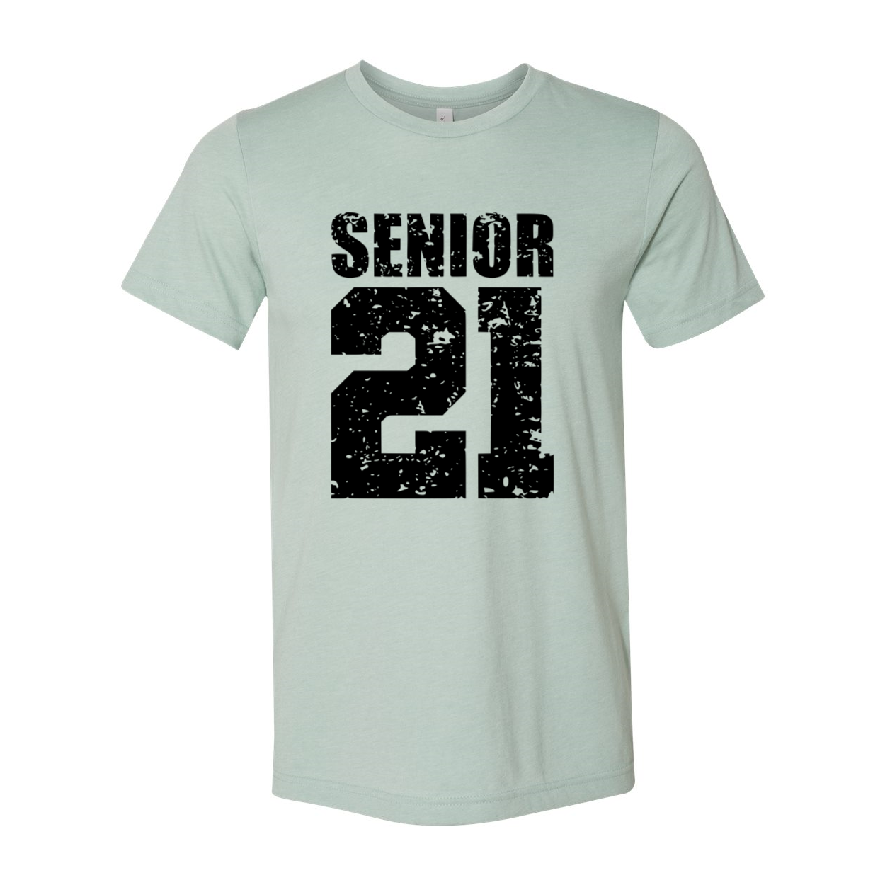 Senior 21 Shirt in various colors, showcasing its unisex design and high-quality fabric.