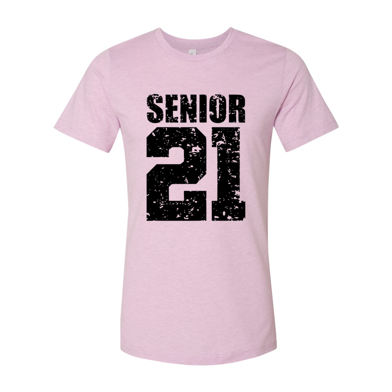 Senior 21 Shirt in various colors, showcasing its unisex design and high-quality fabric.