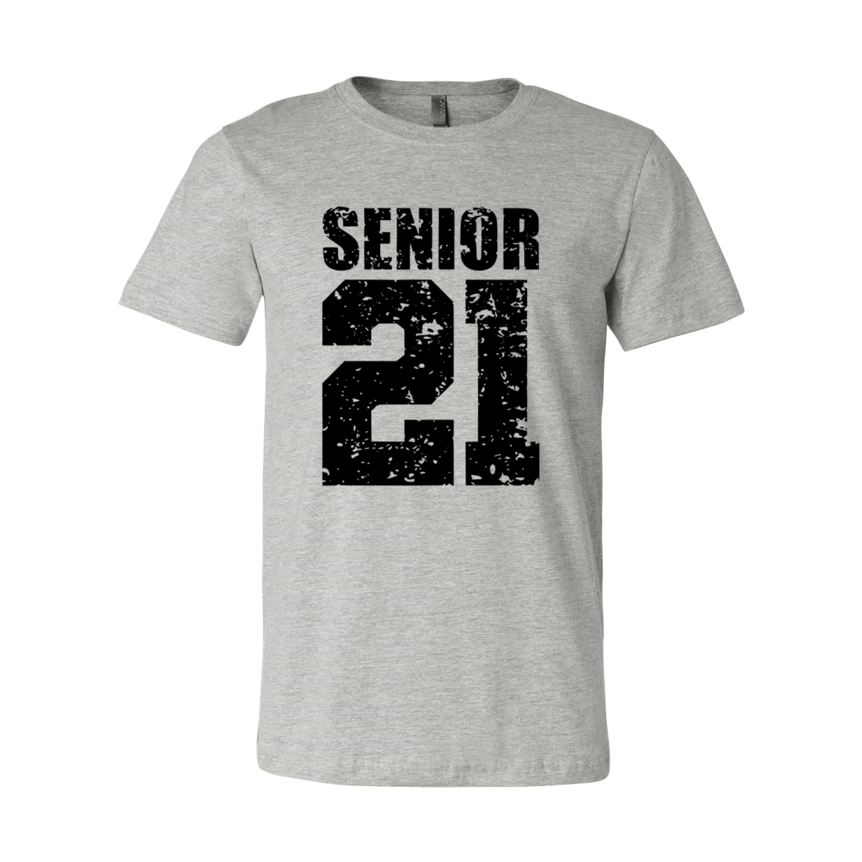 Senior 21 Shirt in various colors, showcasing its unisex design and high-quality fabric.