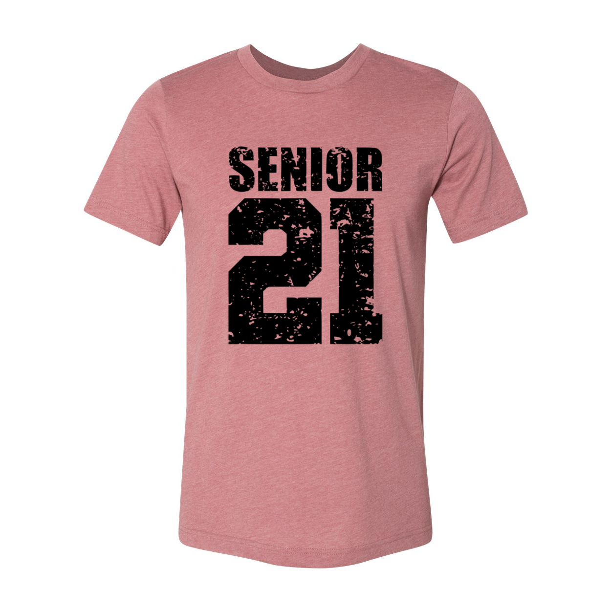 Senior 21 Shirt in various colors, showcasing its unisex design and high-quality fabric.