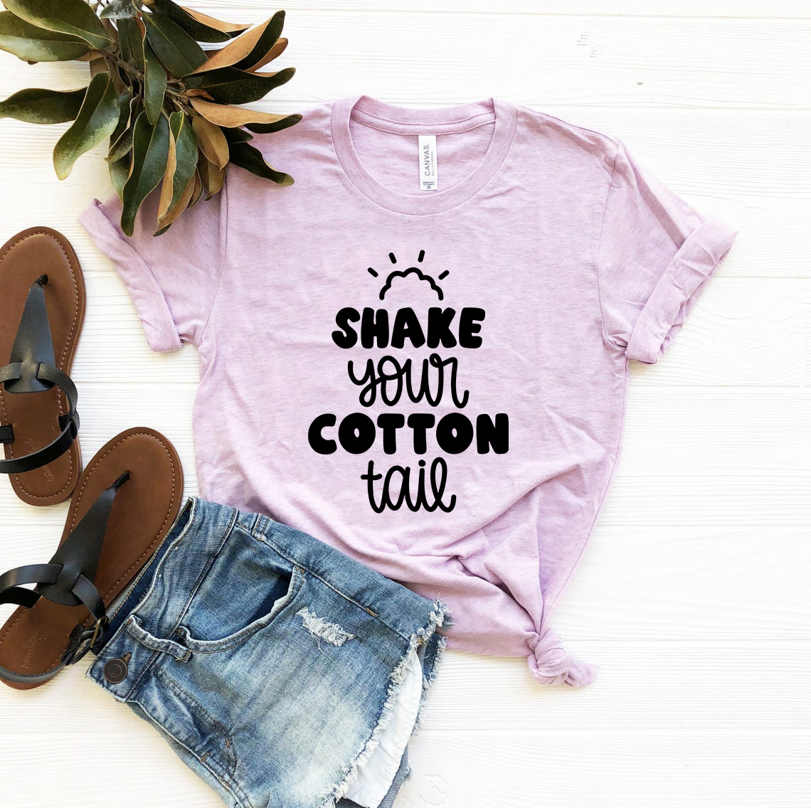 Shake Your Cotton Tail Shirt in various colors, showcasing its soft fabric and stylish design.