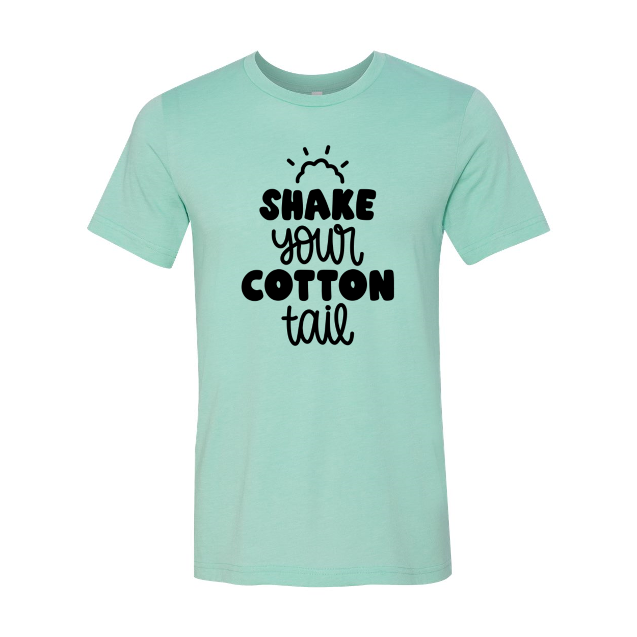 Shake Your Cotton Tail Shirt in various colors, showcasing its soft fabric and stylish design.