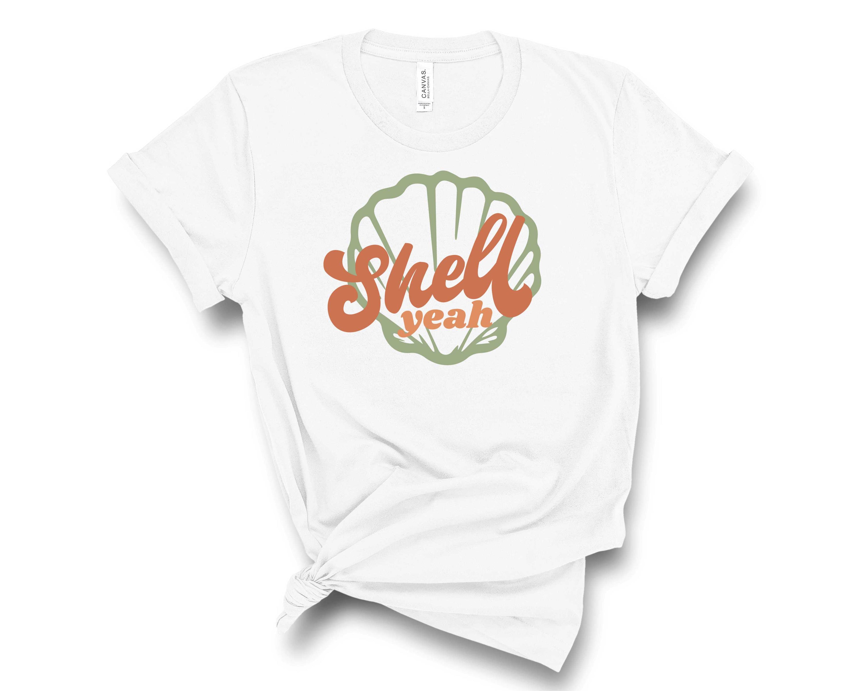 A stylish unisex graphic tee featuring the phrase 'Shell Yeah' in vibrant colors, perfect for casual wear.