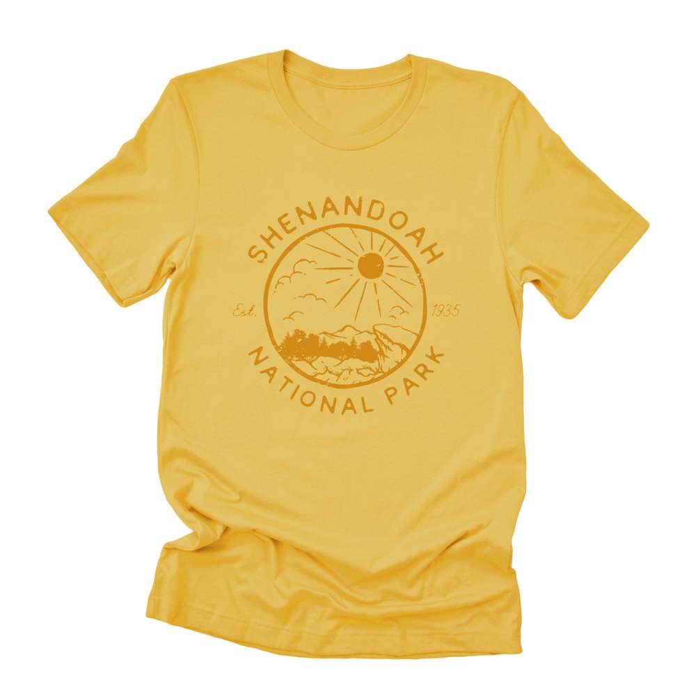 Shenandoah National Park Short Sleeve T-Shirt featuring a relaxed fit and distressed design, made from soft combed cotton.