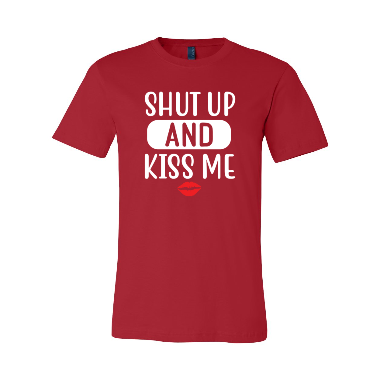 Unisex Shut Up And Kiss Me Shirt in various colors, showcasing its soft fabric and stylish design.