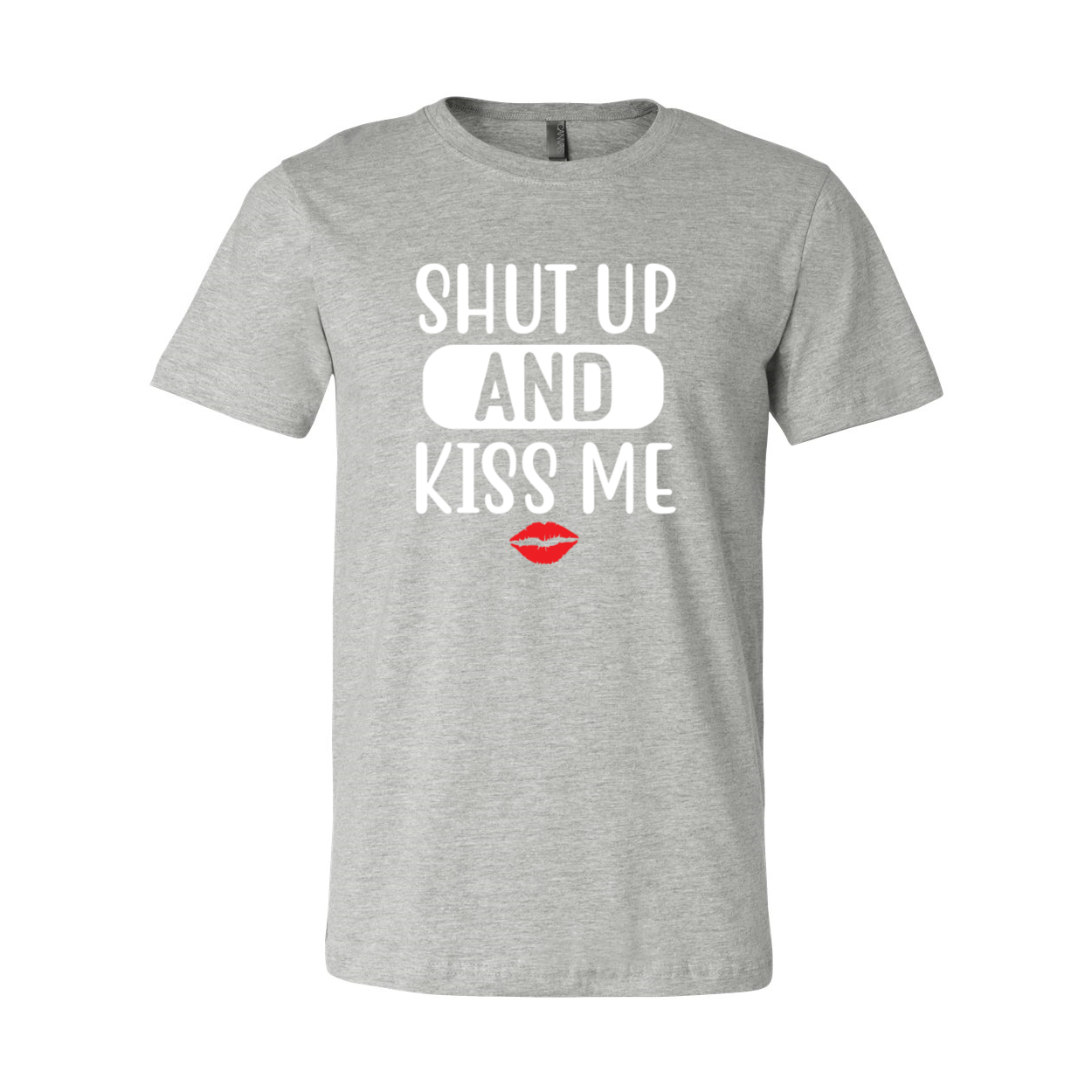 Unisex Shut Up And Kiss Me Shirt in various colors, showcasing its soft fabric and stylish design.