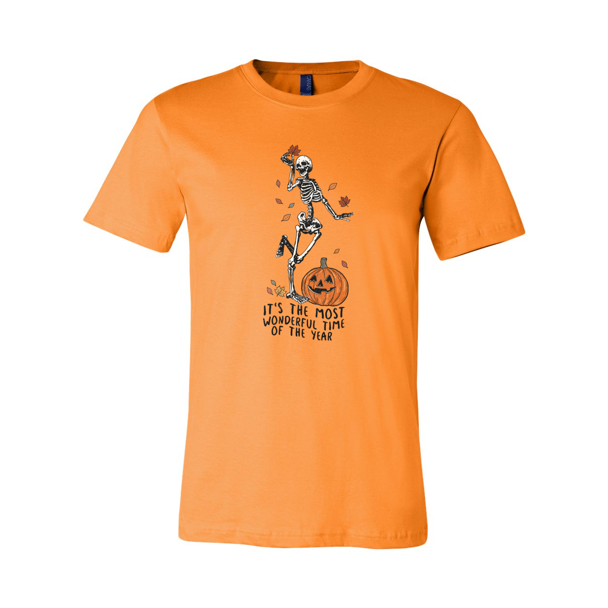 Skeleton Fall Halloween Shirt in various colors, showcasing a fun skeleton design perfect for Halloween celebrations.