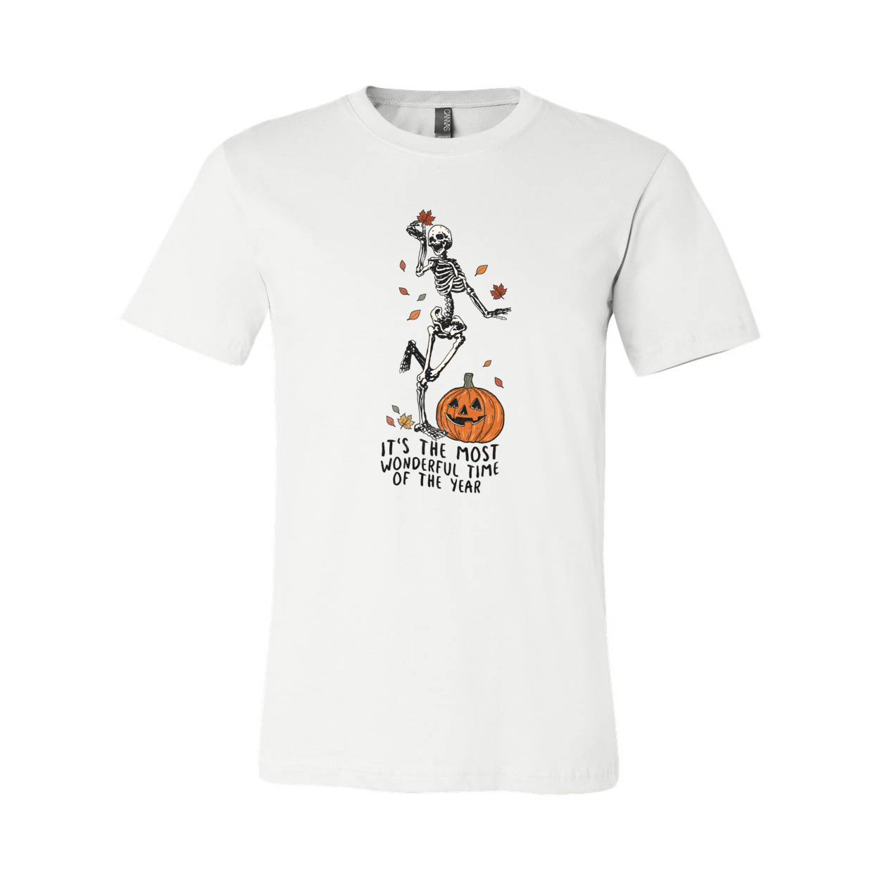 Skeleton Fall Halloween Shirt in various colors, showcasing a fun skeleton design perfect for Halloween celebrations.