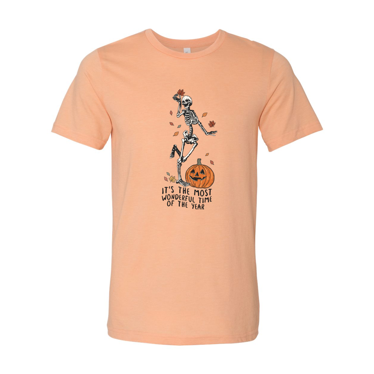 Skeleton Fall Halloween Shirt in various colors, showcasing a fun skeleton design perfect for Halloween celebrations.