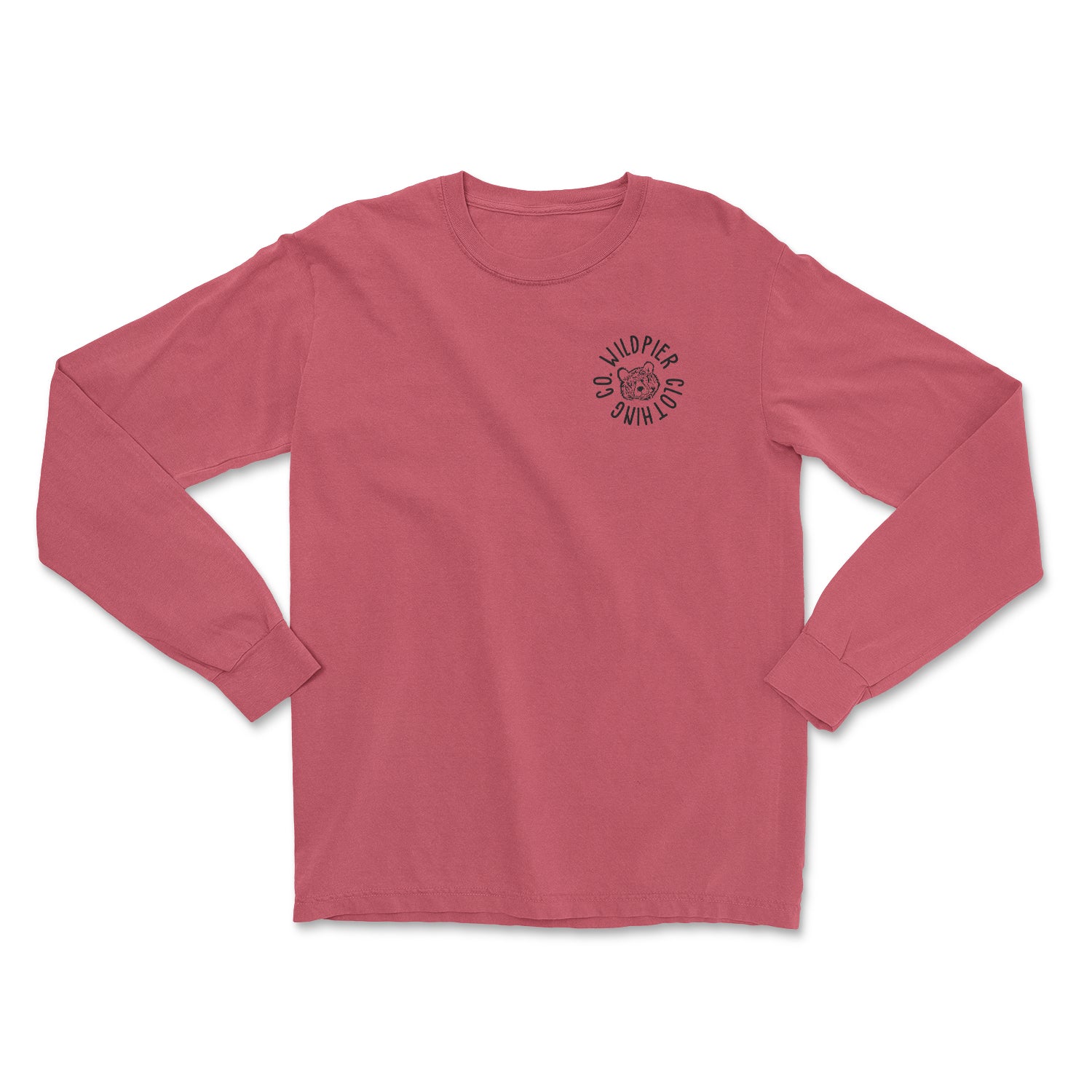 Smokey Long Sleeve tee in vibrant crimson color, featuring a stylish design perfect for casual wear.