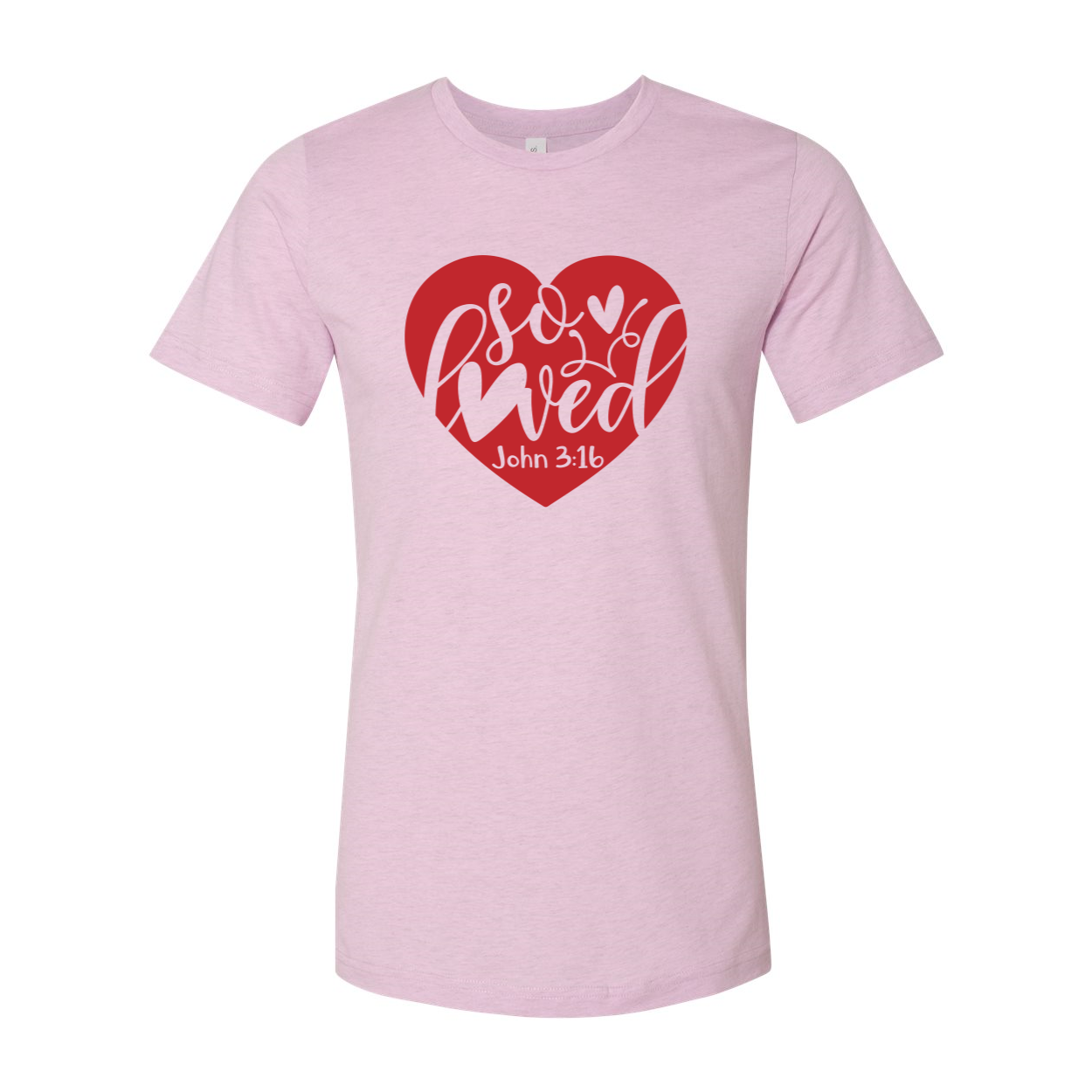 A unisex So Loved Shirt made from soft ring spun cotton, available in multiple colors and sizes, featuring a classic crew neck and short sleeves.