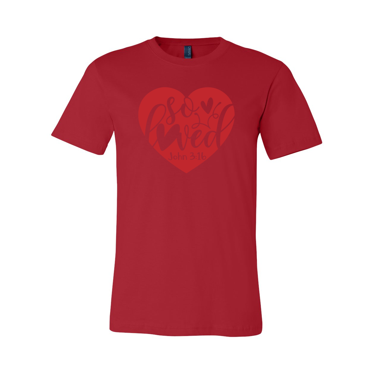 A unisex So Loved Shirt made from soft ring spun cotton, available in multiple colors and sizes, featuring a classic crew neck and short sleeves.