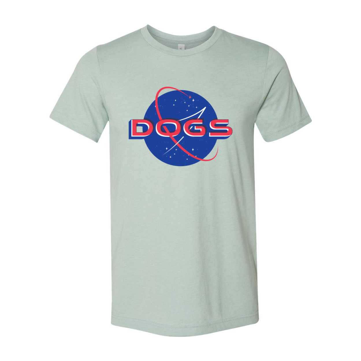 A stylish unisex Space Dogs T-shirt made from soft airlume cotton, featuring a fun dog-themed design.