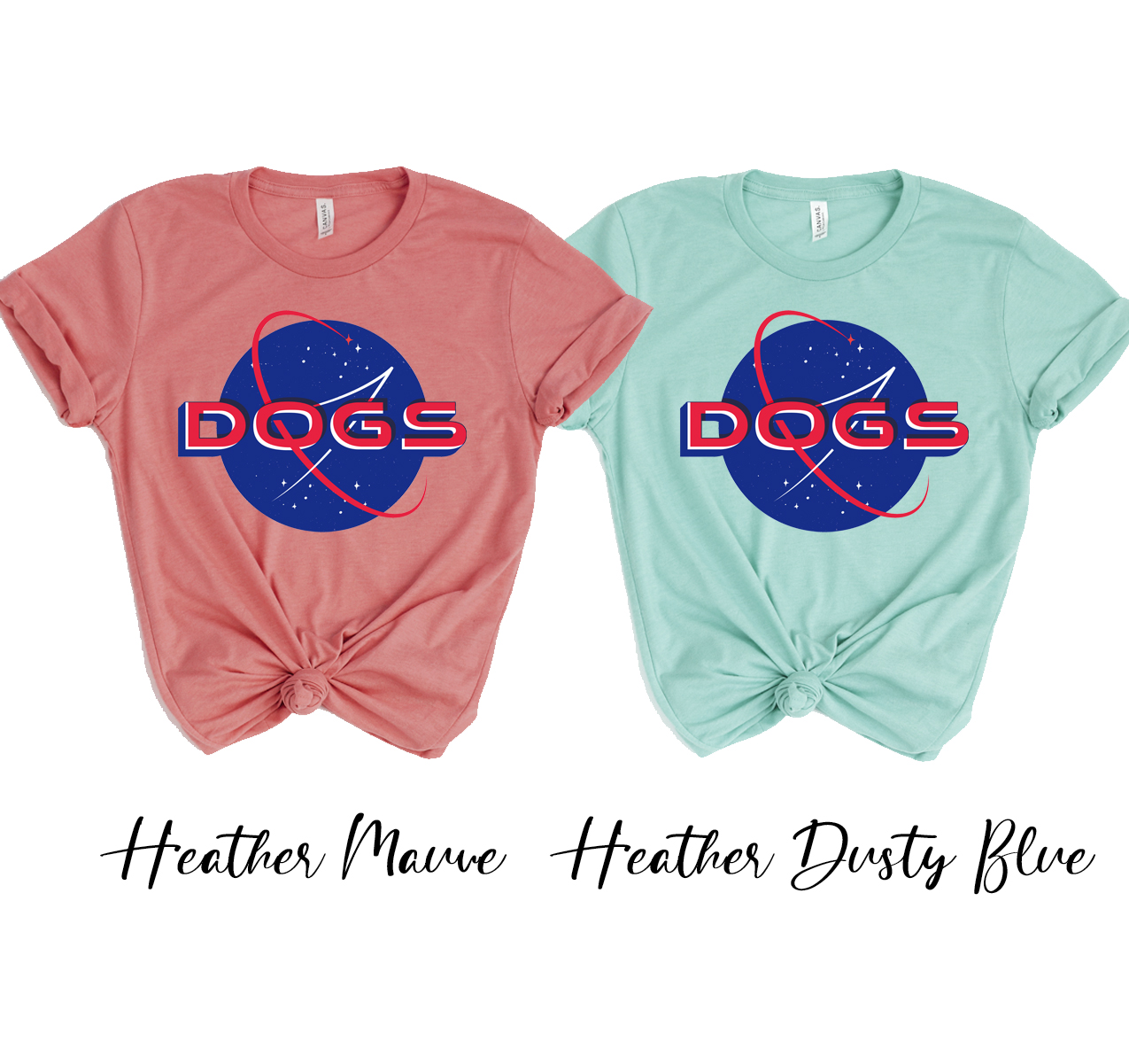 A stylish unisex Space Dogs T-shirt made from soft airlume cotton, featuring a fun dog-themed design.