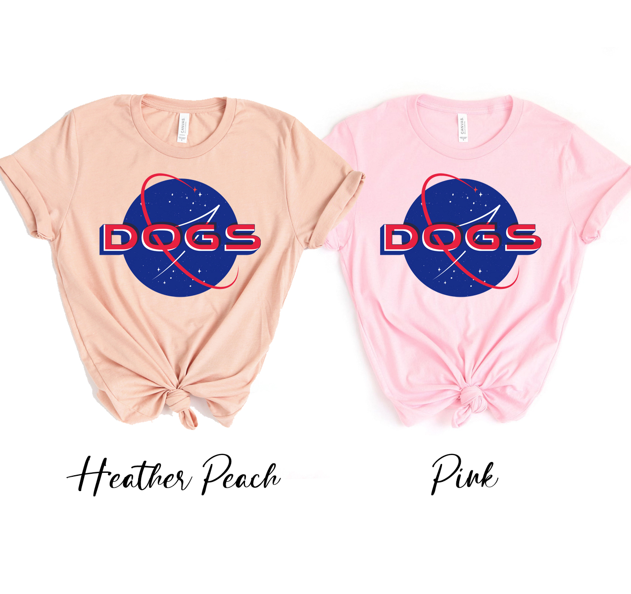 A stylish unisex Space Dogs T-shirt made from soft airlume cotton, featuring a fun dog-themed design.