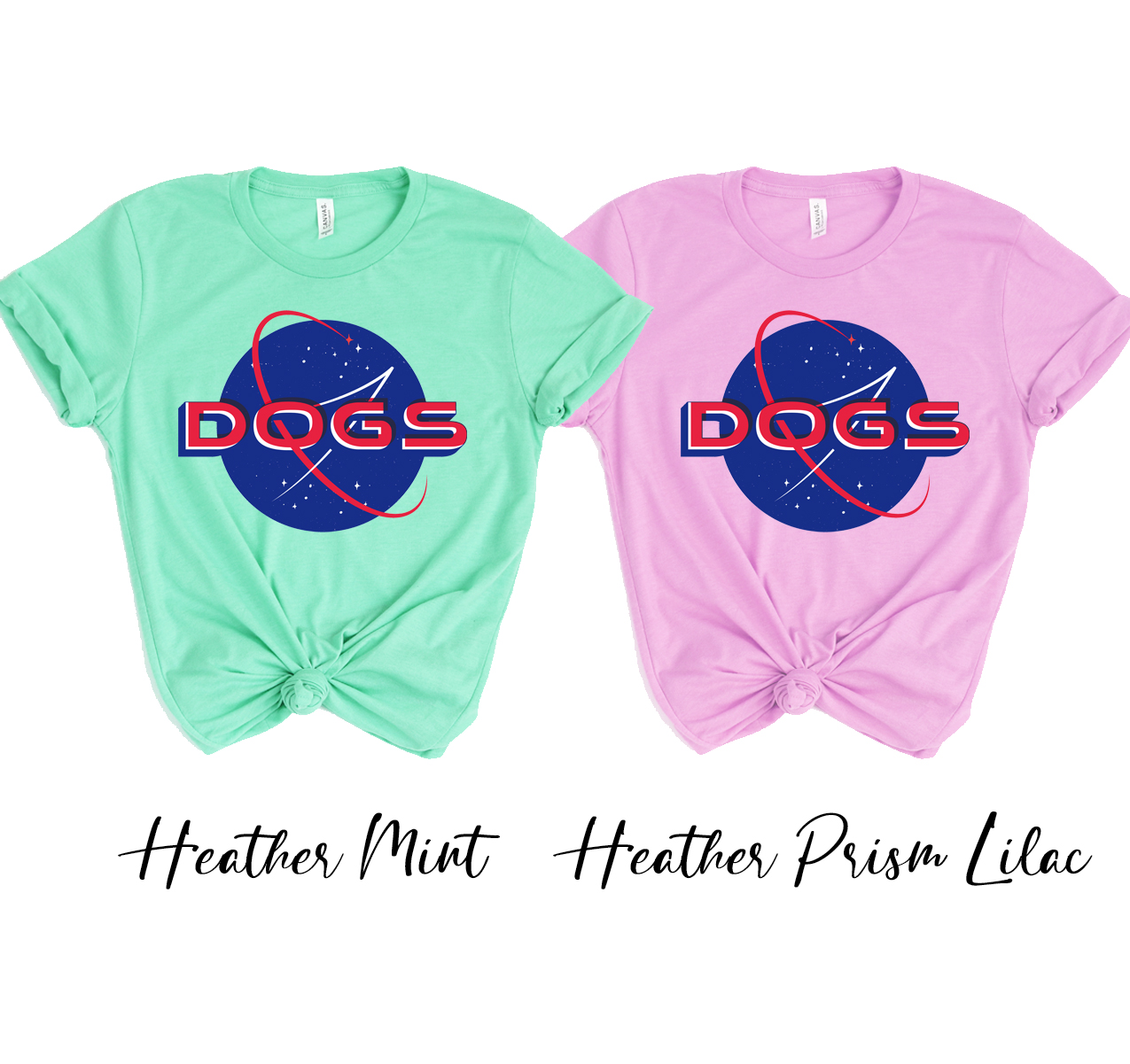 A stylish unisex Space Dogs T-shirt made from soft airlume cotton, featuring a fun dog-themed design.