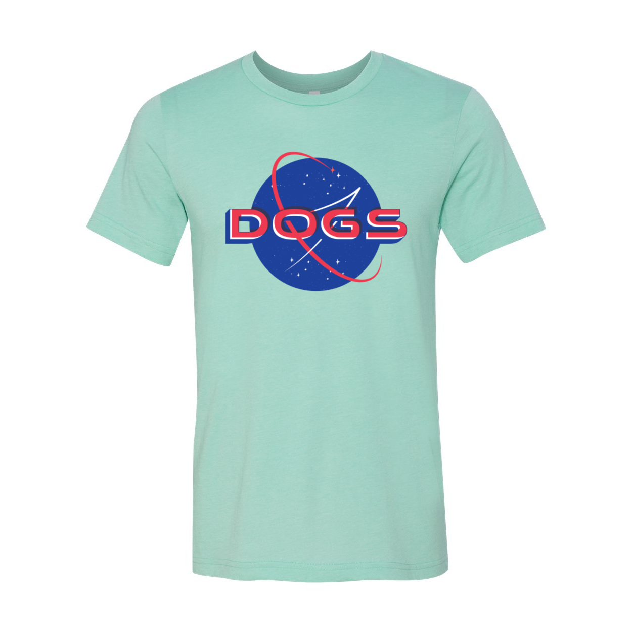 A stylish unisex Space Dogs T-shirt made from soft airlume cotton, featuring a fun dog-themed design.