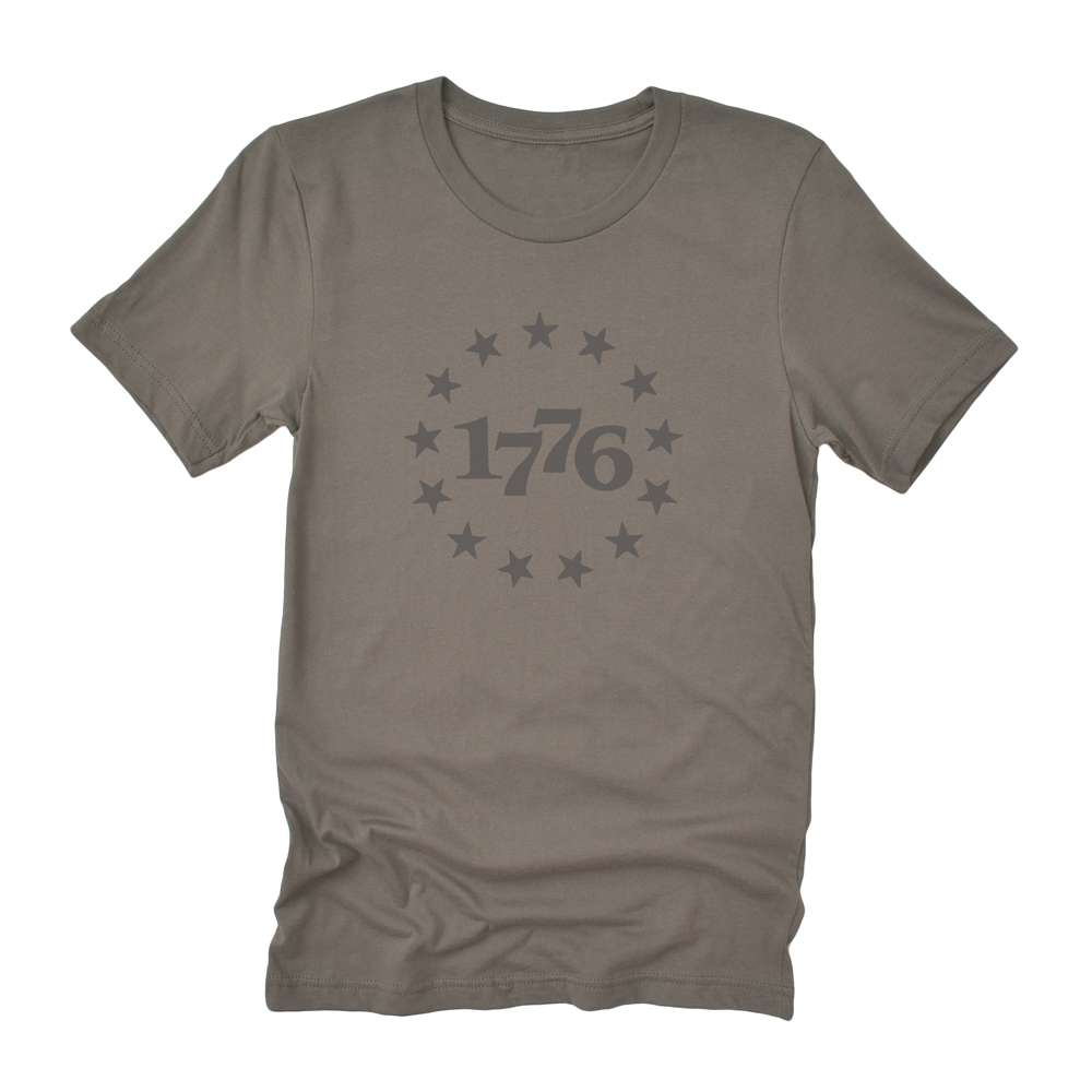 Stars 1776 Short Sleeve T-Shirt featuring a relaxed fit and distressed design, made from soft 100% combed cotton.