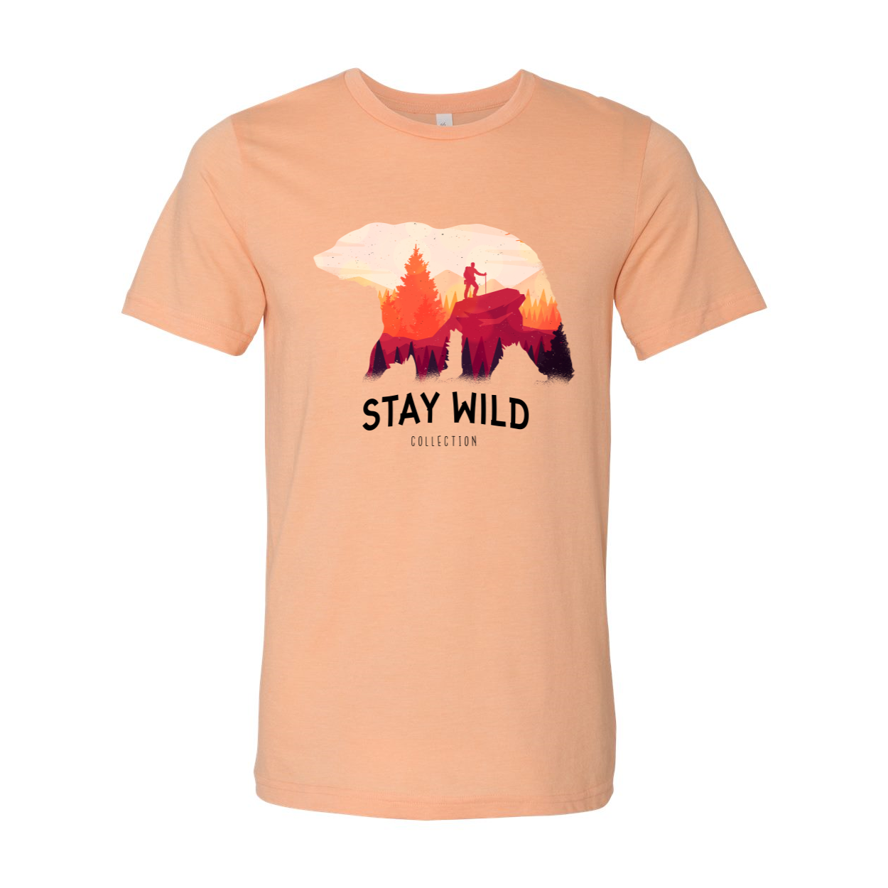 Stay Wild T-shirt displayed on a mannequin, showcasing its unisex design and soft fabric.