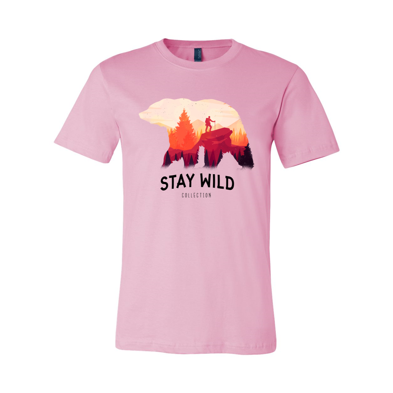 Stay Wild T-shirt displayed on a mannequin, showcasing its unisex design and soft fabric.