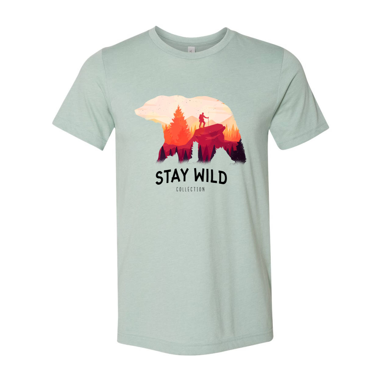 Stay Wild T-shirt displayed on a mannequin, showcasing its unisex design and soft fabric.