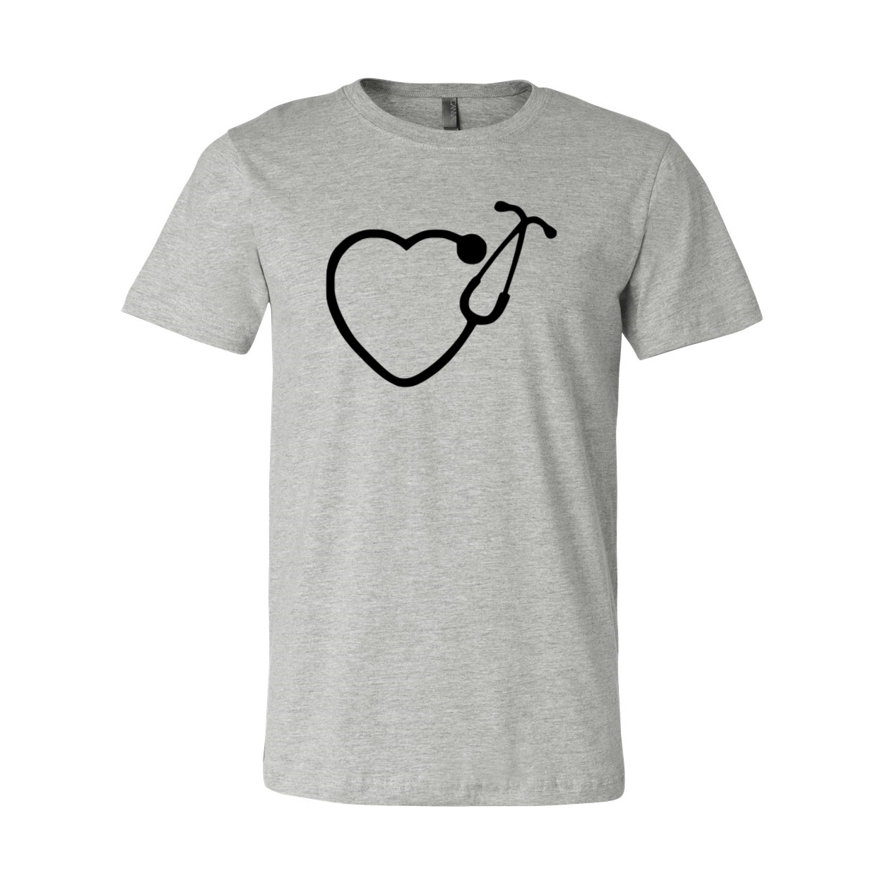 Unisex Stethoscope Heart Shirt in various colors, showcasing a comfortable fit and high-quality print design.