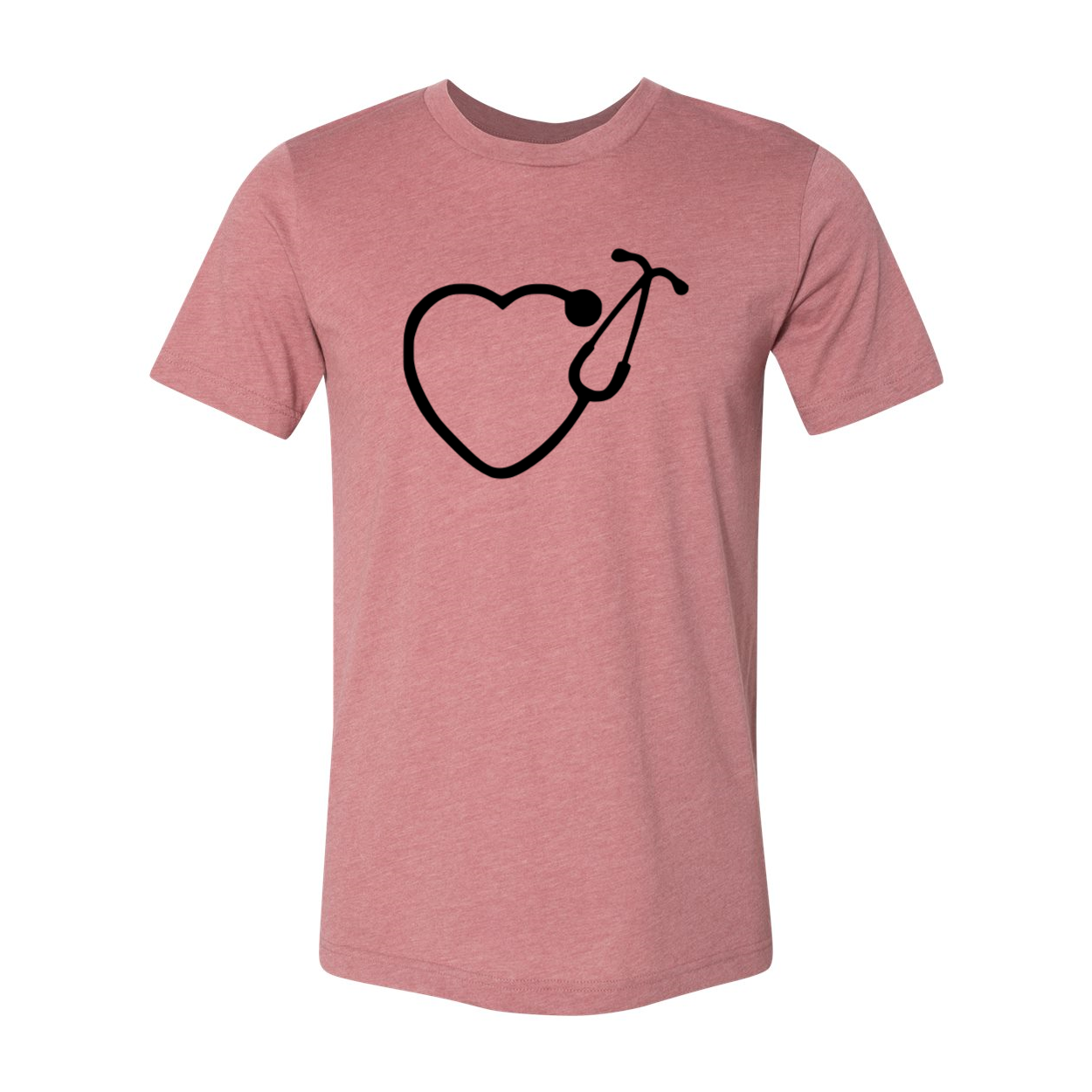 Unisex Stethoscope Heart Shirt in various colors, showcasing a comfortable fit and high-quality print design.