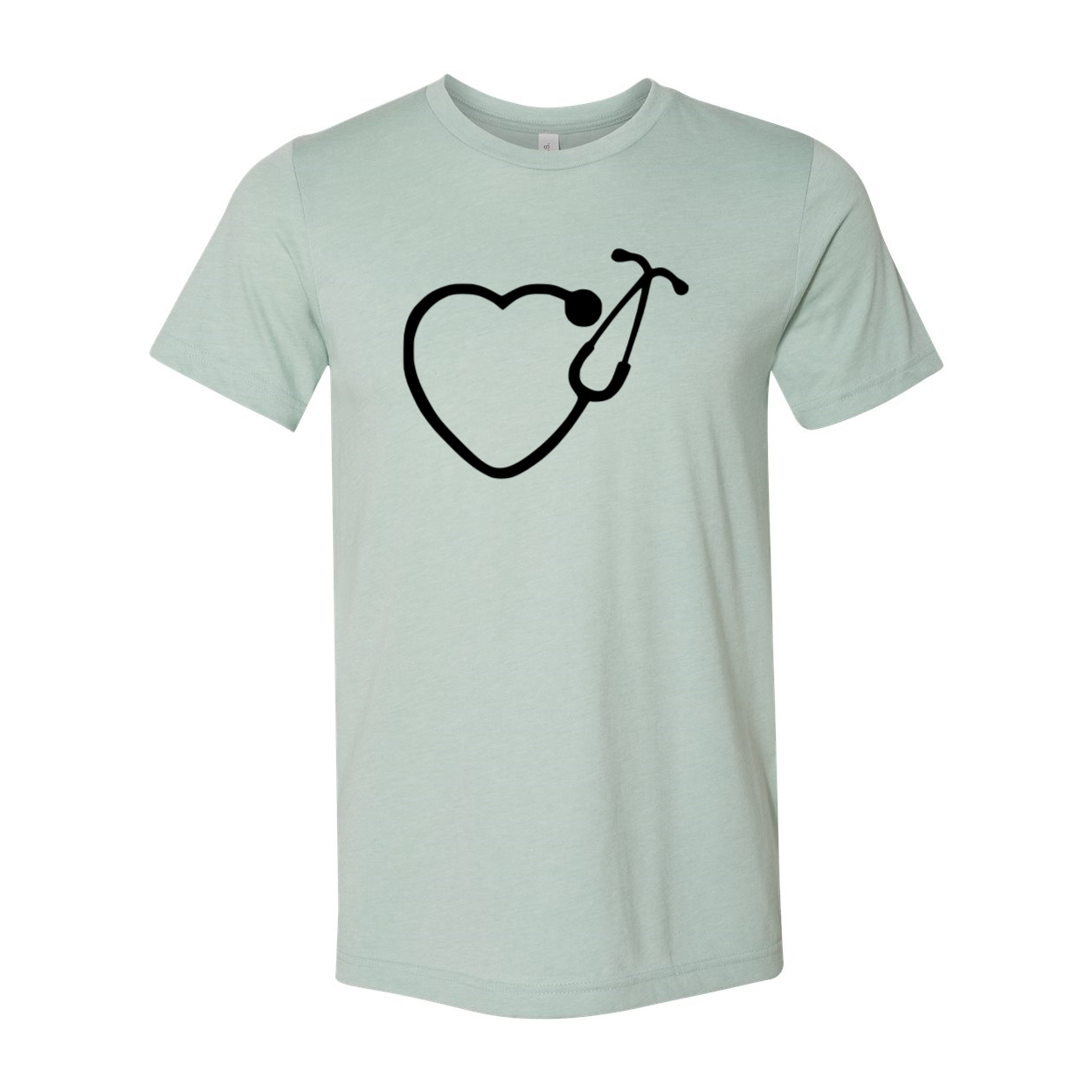 Unisex Stethoscope Heart Shirt in various colors, showcasing a comfortable fit and high-quality print design.