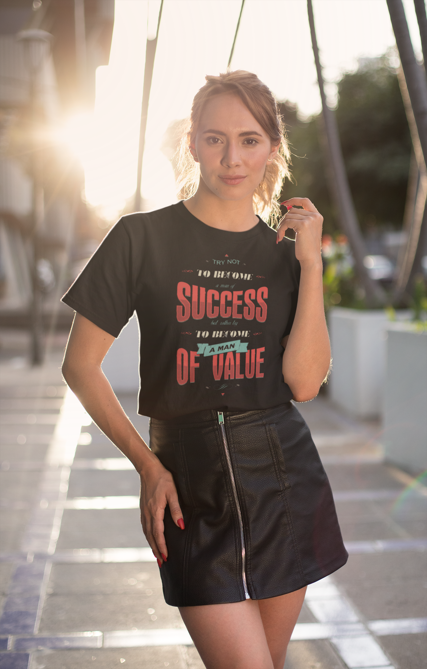 A stylish Success Women T-shirt made from soft ringspun cotton, featuring unique artistic designs.