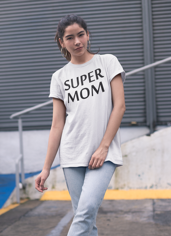 Super Mom Women T-shirt made from soft ringspun cotton, featuring unique designs by top artists.