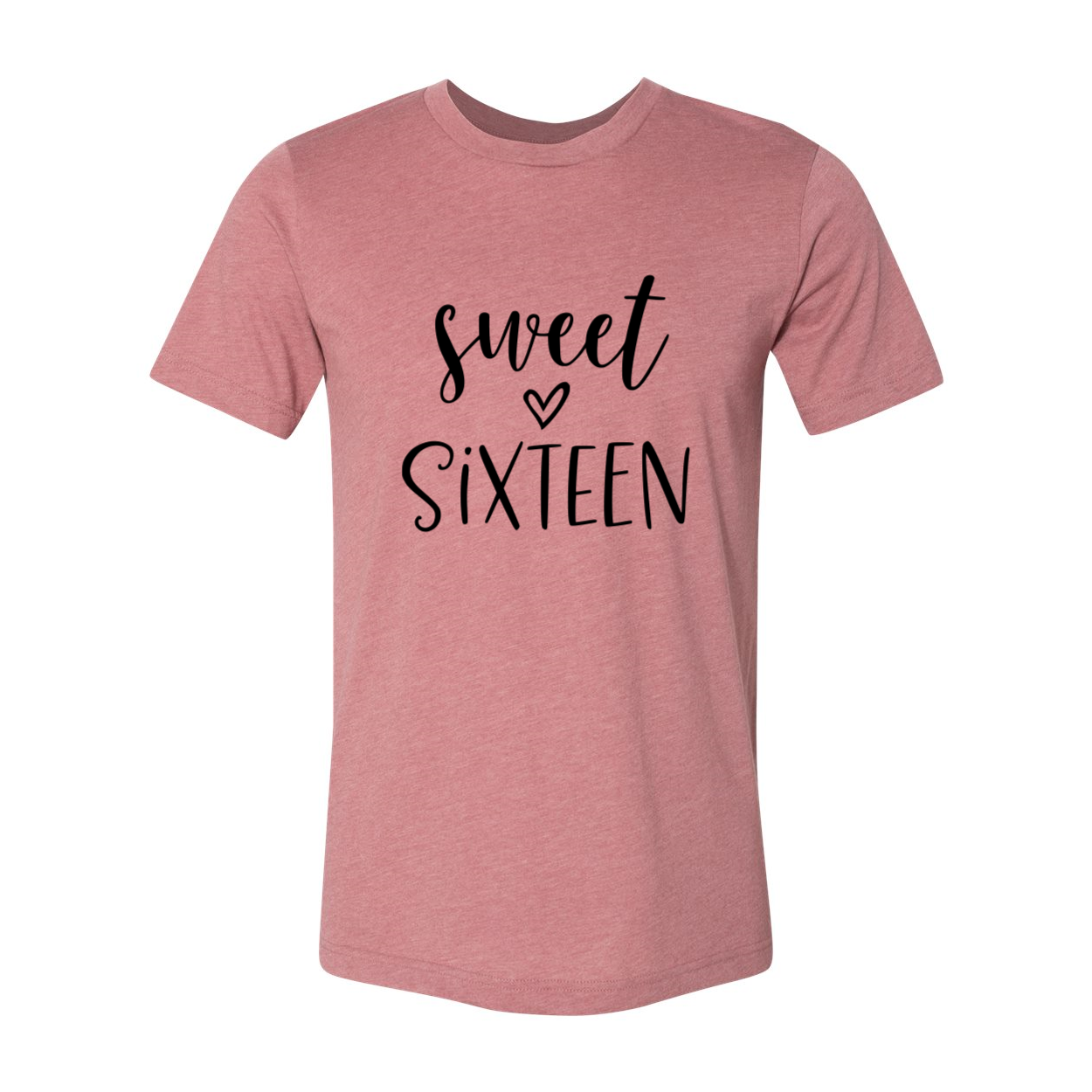 A stylish unisex Sweet Sixteen T-shirt in various colors, showcasing its comfortable fabric and modern fit.