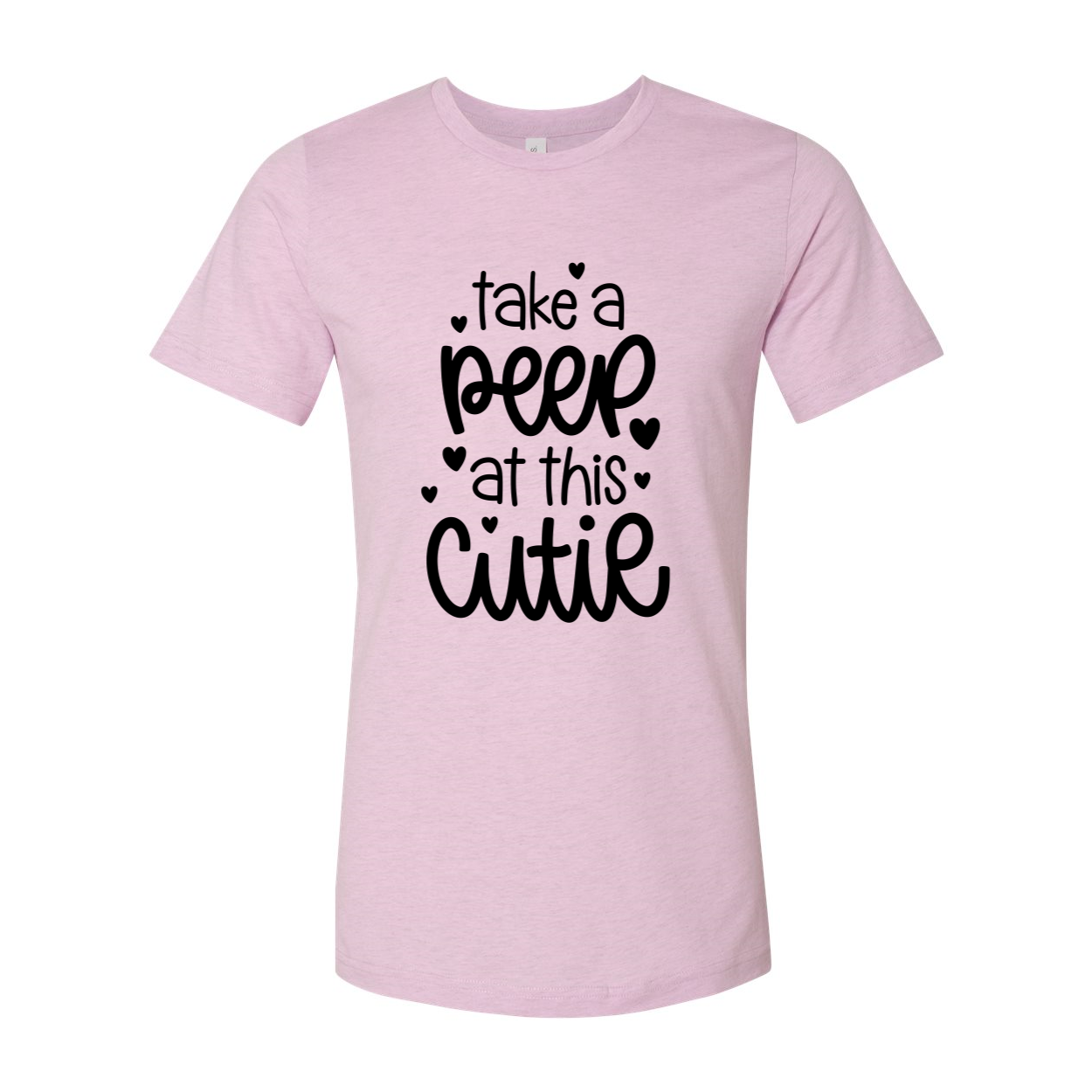 Unisex Take A Peep At This Cutie Shirt in various colors, showcasing its soft fabric and stylish design.