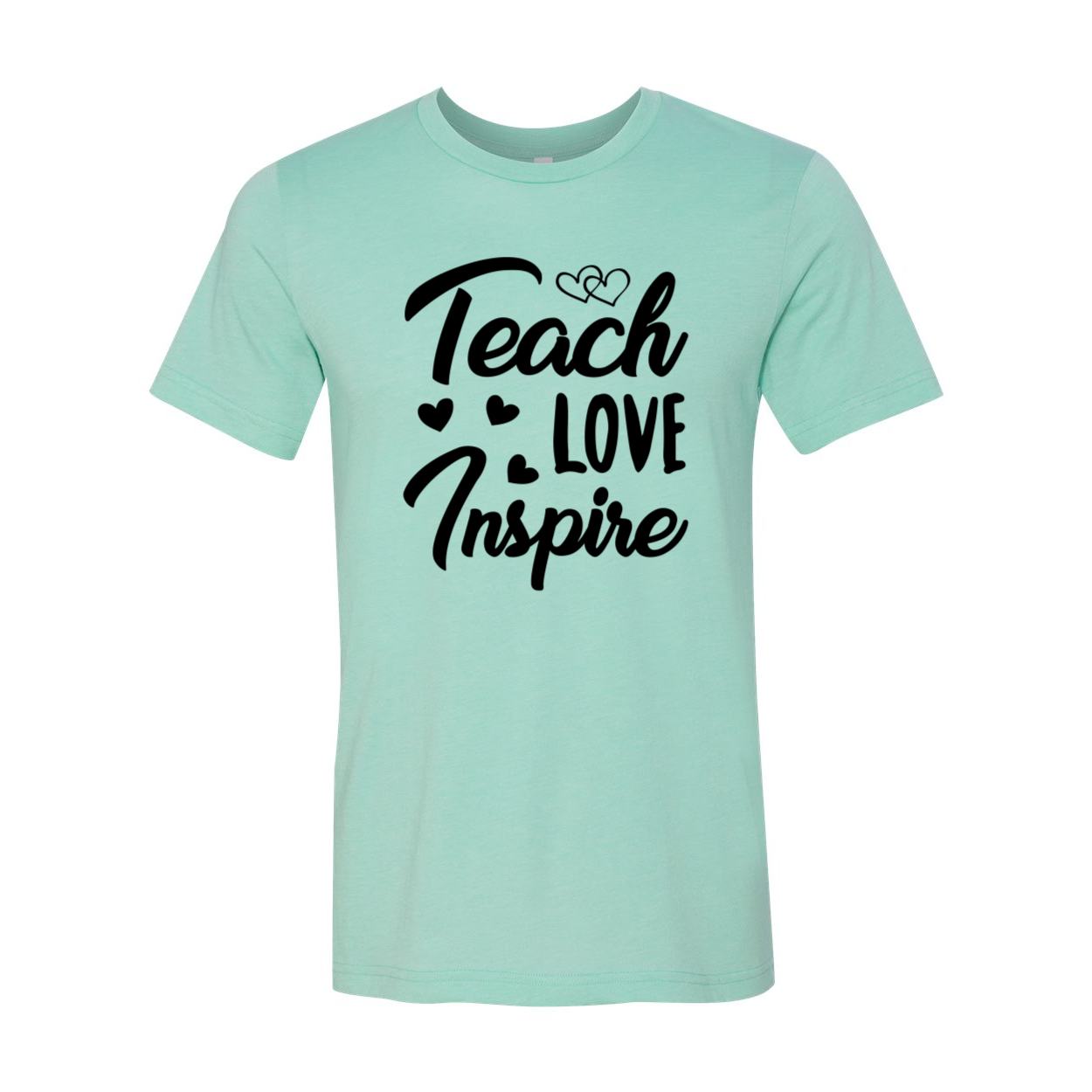 A unisex Teach Love Inspire Shirt in various colors, showcasing its soft fabric and comfortable fit.