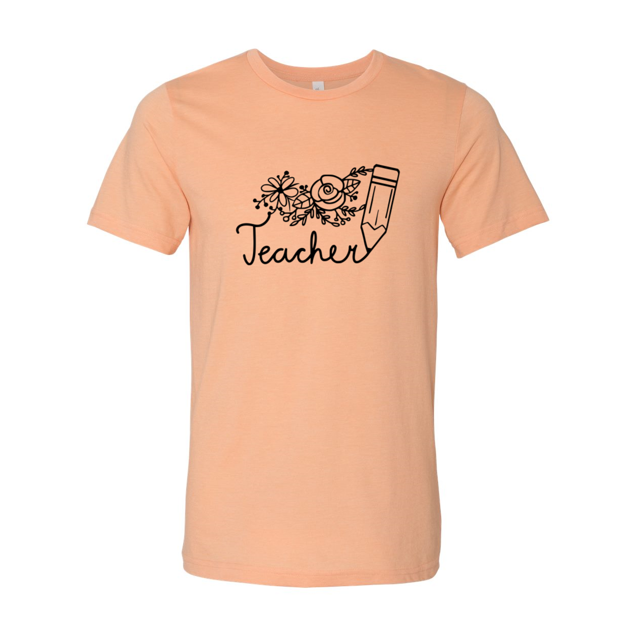 A comfortable unisex Teacher Shirt made from ring spun cotton, available in various colors and sizes, featuring a crew neck and short sleeves.