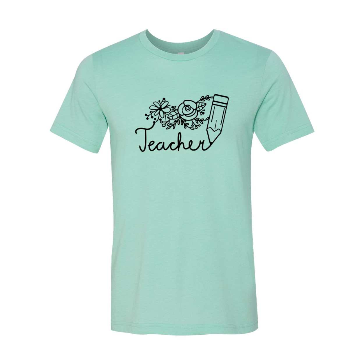 A comfortable unisex Teacher Shirt made from ring spun cotton, available in various colors and sizes, featuring a crew neck and short sleeves.