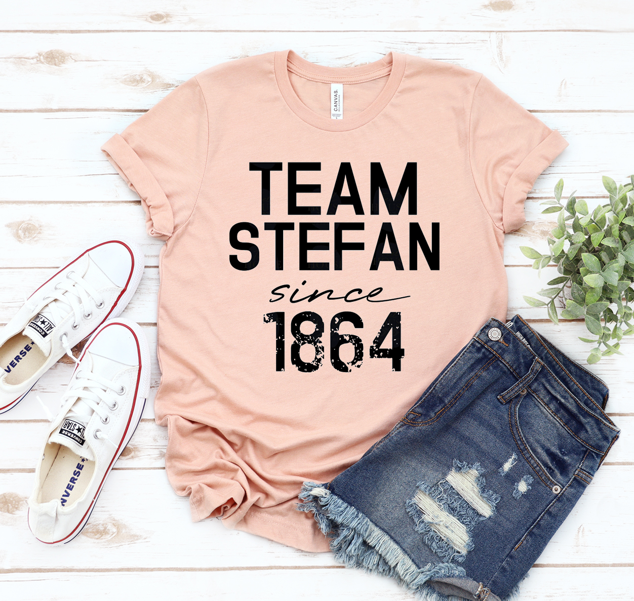 Team Stefan Since 1864 T-shirt displayed on a mannequin, showcasing its classic unisex design and soft fabric.