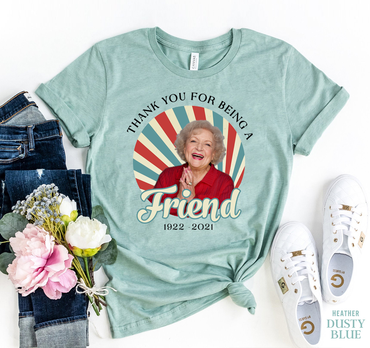 Thank You For Being A Friend T-shirt made of premium ring spun cotton with a stylish flex print design.