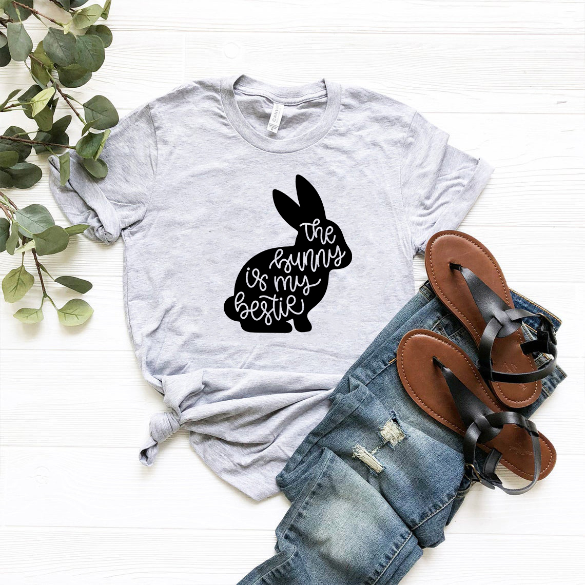 A stylish unisex T-shirt named The Bunny, made from soft ring spun cotton, available in multiple colors and sizes.