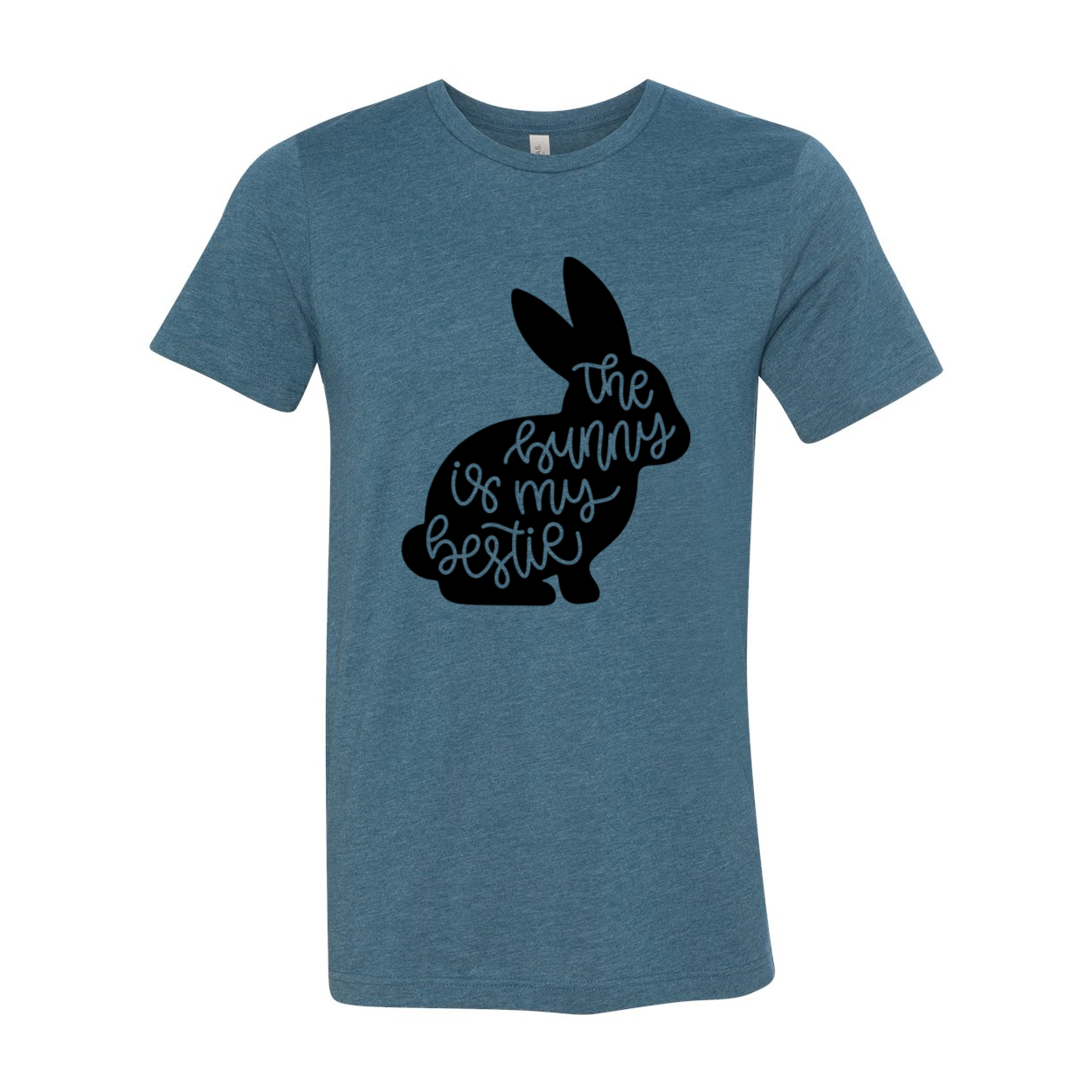 A stylish unisex T-shirt named The Bunny, made from soft ring spun cotton, available in multiple colors and sizes.